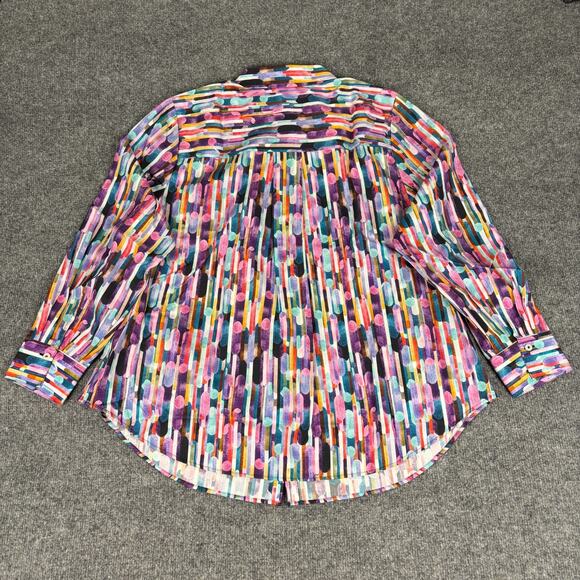 Foxcroft Margie Plus Multicolor Prism Long Sleeve Shirt NWT Size 1X - Picture 2 of 8